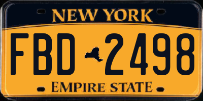 NY license plate FBD2498