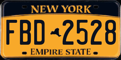 NY license plate FBD2528