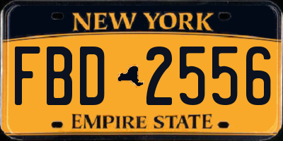NY license plate FBD2556