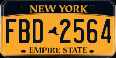 NY license plate FBD2564