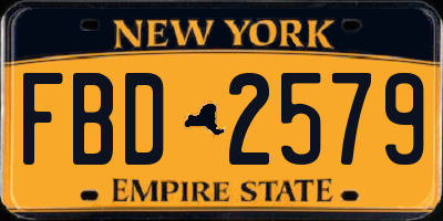 NY license plate FBD2579