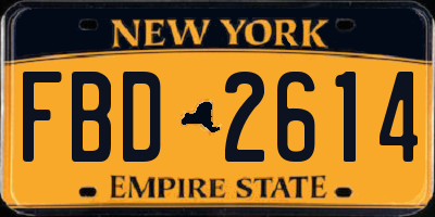 NY license plate FBD2614