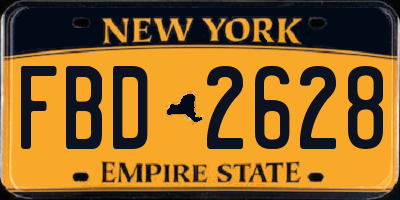 NY license plate FBD2628