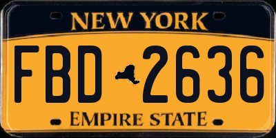 NY license plate FBD2636