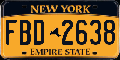 NY license plate FBD2638