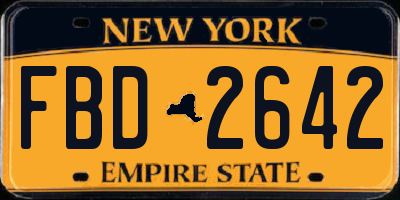 NY license plate FBD2642