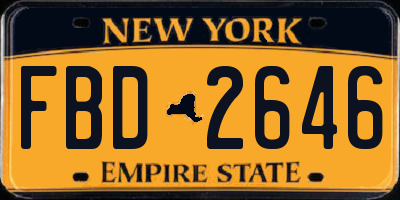 NY license plate FBD2646