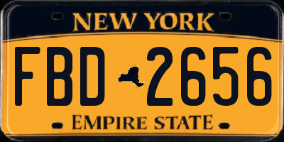 NY license plate FBD2656