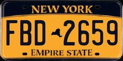 NY license plate FBD2659