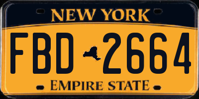 NY license plate FBD2664