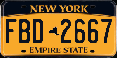NY license plate FBD2667