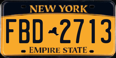 NY license plate FBD2713