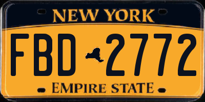 NY license plate FBD2772