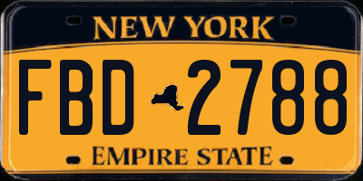 NY license plate FBD2788