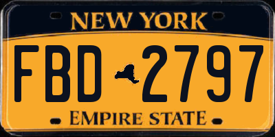 NY license plate FBD2797