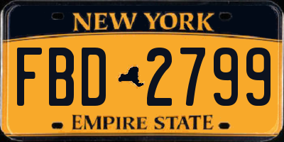 NY license plate FBD2799