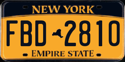 NY license plate FBD2810