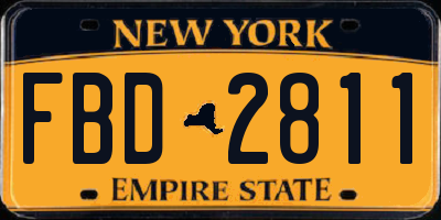 NY license plate FBD2811