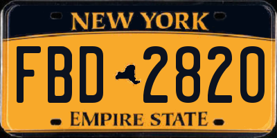 NY license plate FBD2820