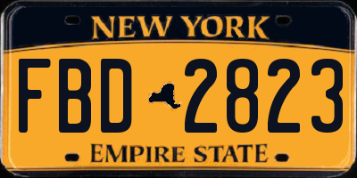 NY license plate FBD2823