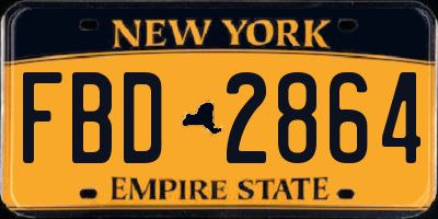NY license plate FBD2864