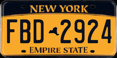 NY license plate FBD2924