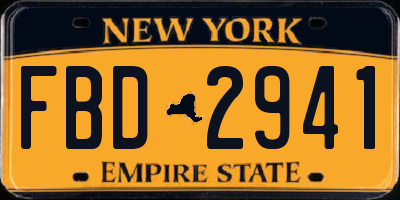 NY license plate FBD2941