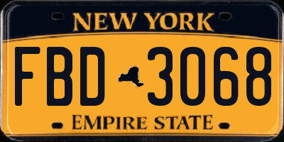 NY license plate FBD3068