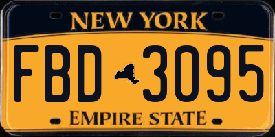 NY license plate FBD3095