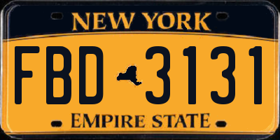 NY license plate FBD3131
