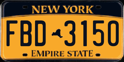 NY license plate FBD3150