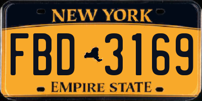 NY license plate FBD3169
