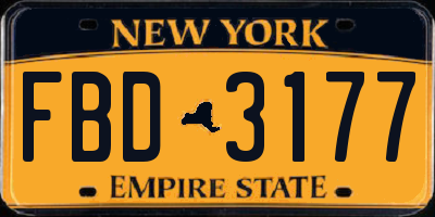 NY license plate FBD3177
