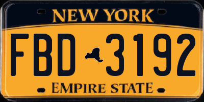 NY license plate FBD3192