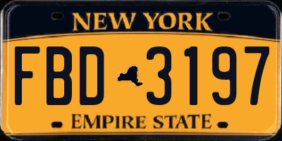 NY license plate FBD3197