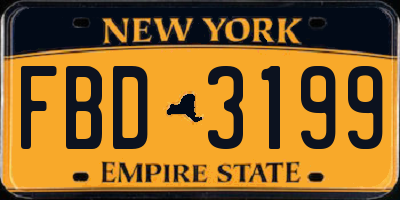 NY license plate FBD3199