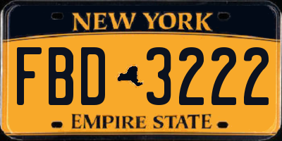 NY license plate FBD3222