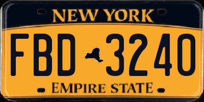 NY license plate FBD3240