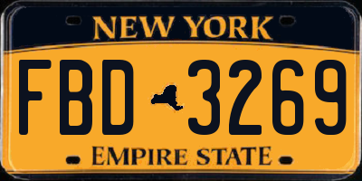 NY license plate FBD3269