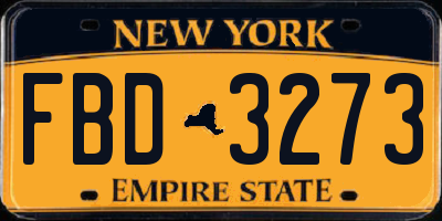 NY license plate FBD3273