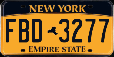 NY license plate FBD3277