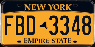 NY license plate FBD3348