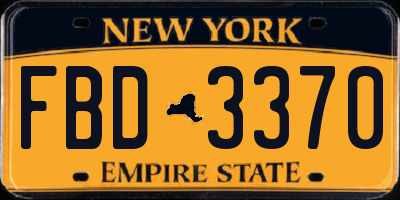 NY license plate FBD3370