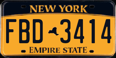 NY license plate FBD3414
