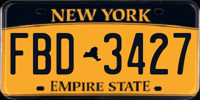 NY license plate FBD3427