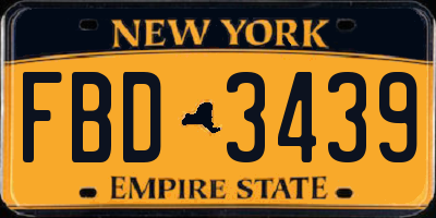 NY license plate FBD3439