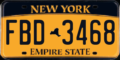 NY license plate FBD3468