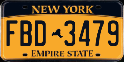 NY license plate FBD3479