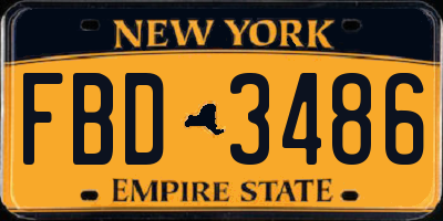 NY license plate FBD3486