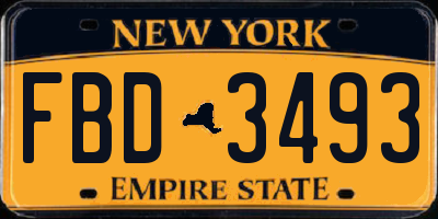 NY license plate FBD3493